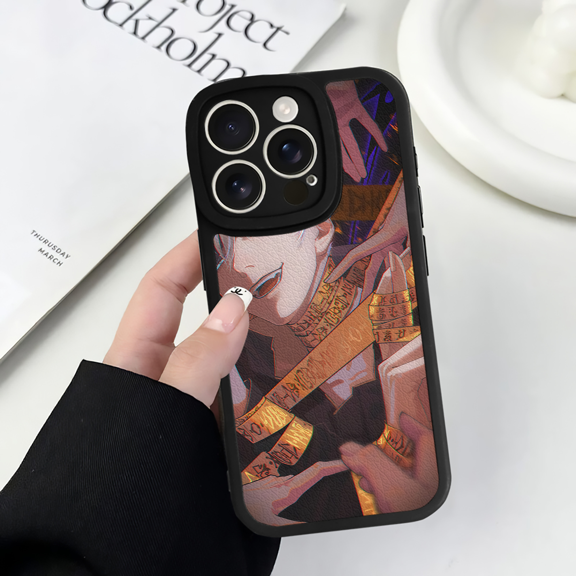 （画像用） 呪術廻戦 Jujutsu Kaisen 【iPhone 16シリーズ対応】シリコンスマホケース（レザー調） 材質：シリコン
